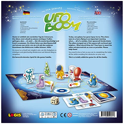 El juego de mesa UFO Boom I Jugar y aprender para niños, juego educativo para 2 a 4 jugadores a partir de 6 años. Desarrolla el pensamiento táctico y promueve la concentración