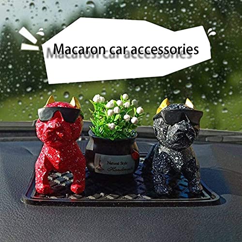 El Nuevo Tablero de Instrumentos del Coche, Juguetes, decoración, asintiendo con la Cabeza, Adorno de Coche para Perro, Bulldog francés, Bonito muñeco de Perrito con Cabeza de Bobble y bamboleo-Red||