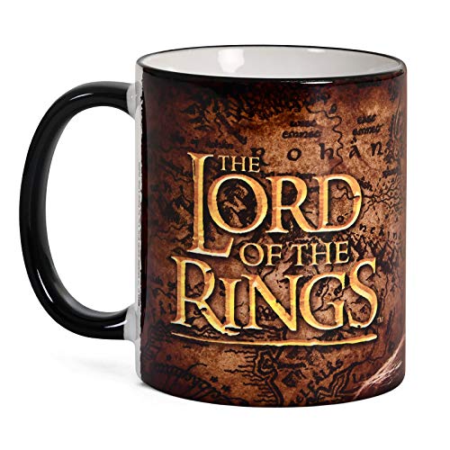 Elbenwald Lord Of The Rings Taza 20 años de recolección de aniversario con Legolas Logotipo de presión y película de Legolas 320 ml de cerámica