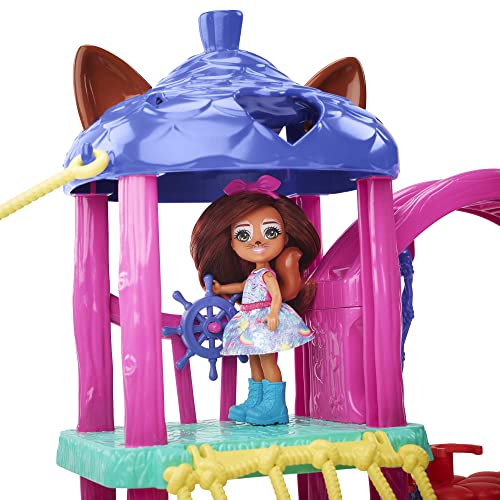 Enchantimals City Tails Parque de juegos de Sabine y Seneca Squirrel Dos muñecas con mascotas ardilla y set de juego con accesorios, juguete de regalo +4 años (Mattel HHC16)