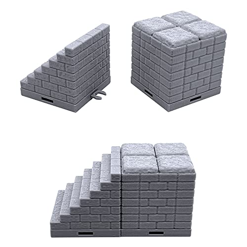 EnderToys Bloqueo de azulejos de mazmorra – puente sobre lava, terreno paisaje mesa 28mm miniaturas juego de rol, impreso en 3D pintable