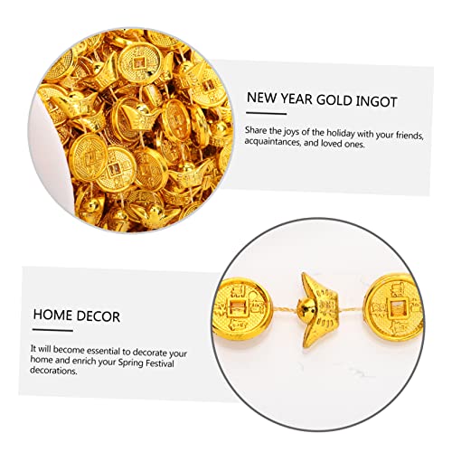 ERINGOGO 2 Rollos Camas De Plástico Cuerda De Adorno De Cinta Dorada Cinta De Monedas Chinas Moneda De Abundancia De Año Dinero Feng Shui Calendario Lunar Novia El Plastico Afortunado