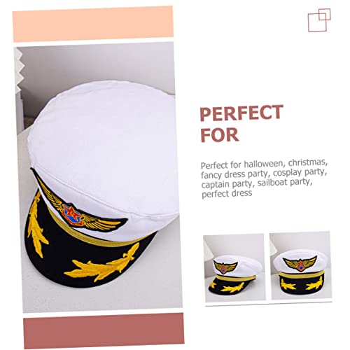 ERINGOGO Gorra Azul Marino Sombrero De Marinero Sombrero De Capitán Vestuario a La Moda Sombrero De Disfraz De Avión Gorra Marinera Niños Algodón Ropa De Ninos Blanco De Las Mujeres Adulto