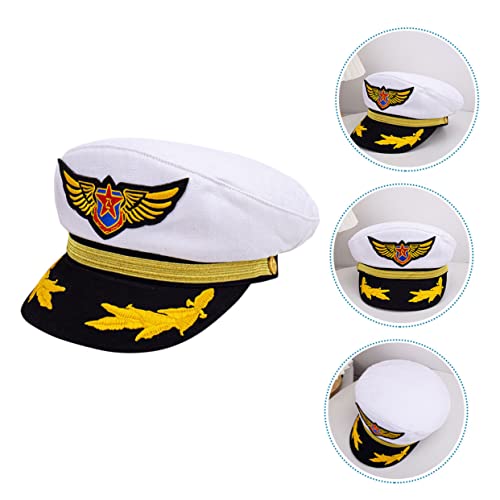 ERINGOGO Gorra Azul Marino Sombrero De Marinero Sombrero De Capitán Vestuario a La Moda Sombrero De Disfraz De Avión Gorra Marinera Niños Algodón Ropa De Ninos Blanco De Las Mujeres Adulto