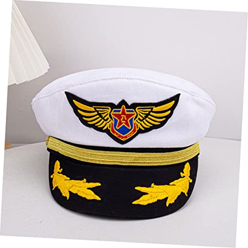 ERINGOGO Gorra Azul Marino Sombrero De Marinero Sombrero De Capitán Vestuario a La Moda Sombrero De Disfraz De Avión Gorra Marinera Niños Algodón Ropa De Ninos Blanco De Las Mujeres Adulto