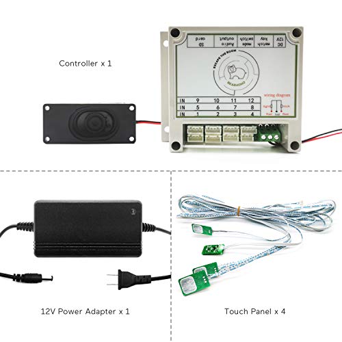 Escape Room Game Touch Sensor Props Touch in Correct Sequence to Unlock Real Life Adventure Game Props (1 Touch Sensor, with Audio)