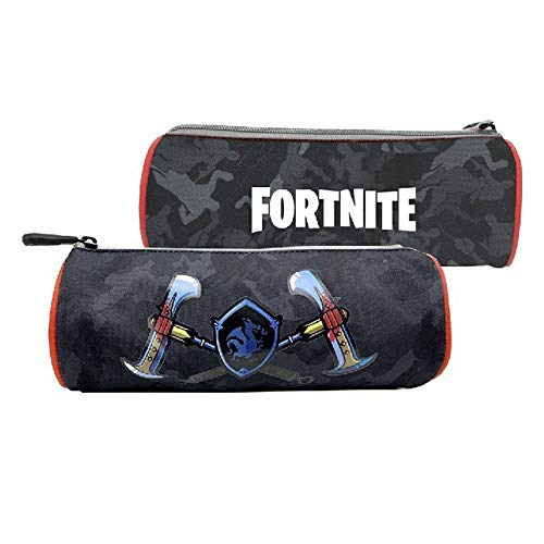 Estuche Escolar - Fortnite - Black Knight - Gamer Case - Diseño Redondo - Portatodo con 1 Compartimento - Interior Forrado y Cierre de Cremallera - 8 × 8 × 22 cm - Toybags