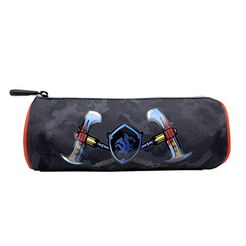 Estuche Escolar - Fortnite - Black Knight - Gamer Case - Diseño Redondo - Portatodo con 1 Compartimento - Interior Forrado y Cierre de Cremallera - 8 × 8 × 22 cm - Toybags