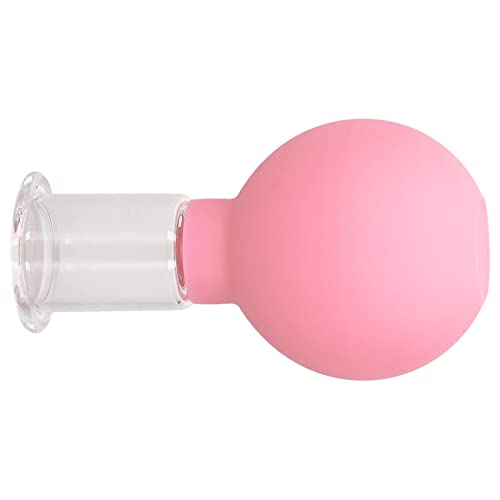 Eujgoov Ventosas Faciales de Vidrio, Ventosas Faciales, Ventosas de Silicona, Ventosas de Masaje, Copas Anticelulíticas Flexibles para Ojos, Cara, Cuerpo, Masajeador Linfático (Rosa No.