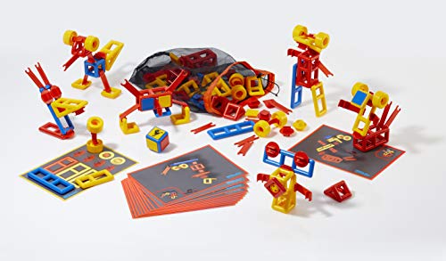 Evans Educational- Spiel-Set Monsters, 134 Teile & 12 Monster-Bauanleitungen, Spielanleitung, Meshbeutel Plastilant Mobilo 270-Juego de Monstruos, Color Rojo, Azul, Amarillo. (270)