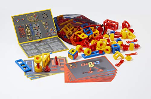 Evans Educational- Spiel-Set Monsters, 134 Teile & 12 Monster-Bauanleitungen, Spielanleitung, Meshbeutel Plastilant Mobilo 270-Juego de Monstruos, Color Rojo, Azul, Amarillo. (270)