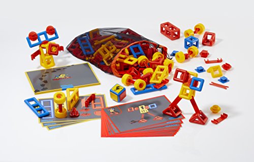 Evans Educational- Spiel-Set Monsters, 134 Teile & 12 Monster-Bauanleitungen, Spielanleitung, Meshbeutel Plastilant Mobilo 270-Juego de Monstruos, Color Rojo, Azul, Amarillo. (270)