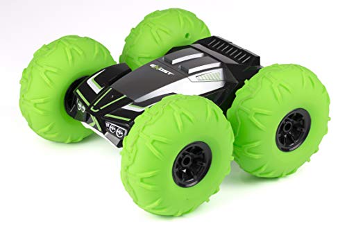 Exost - Coche teledirigido - 360 Tornado Verde - Nuevo diseño - Neumáticos antigolpes - Conducción sobre 2 Caras y a 360° - Escala 1:10 (20266)