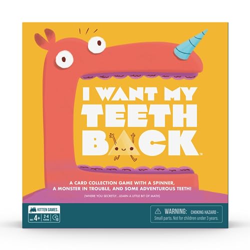 Exploding Kittens I Want My Teeth Back - 57 Cartas y Abundantes Piezas para Noche de Juegos en Familia - Un Nuevo Juego Divertido Juego de Estrategia Matemática para Niños