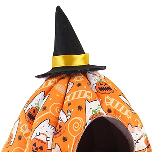 F Fityle Casa Nido, Nido de Calabaza de Halloween, Cama de Dormir de Calabaza, Mini casa de hábitat, Tienda de Cueva de Suministros para Mascotas, Cama cálida, l