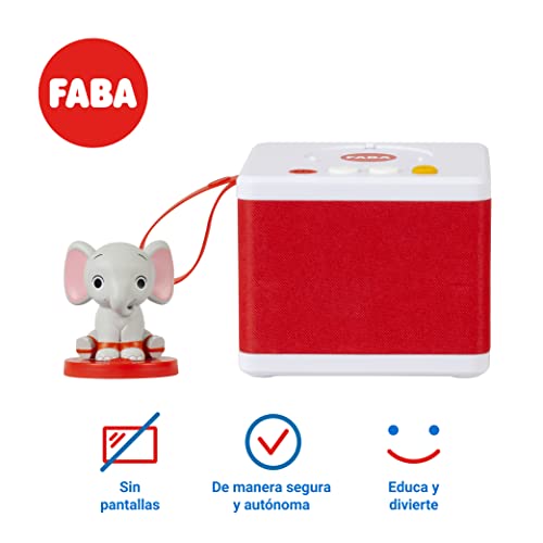 FABA - Cuentacuentos para Niñas y Niños, Altavoz con el Personaje Sonoro ELE el Elefante, Juego Educativo & Personaje Sonoro Gato con Botas y Otro Cuento - Historias Sonoras