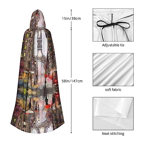 FAIRAH Rainy Street In Paris - Capa estampada con capucha para Halloween, ropa para adultos