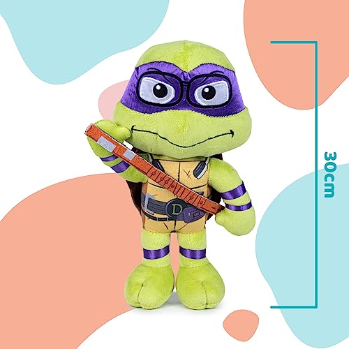 Famosa Softies - Peluche Donatello de las Tortugas Ninja, personaje de la película caos mutante, mide 30cm, con máscara morada y detalles, para regalar a niños y niñas de cualquier edad (760022775)