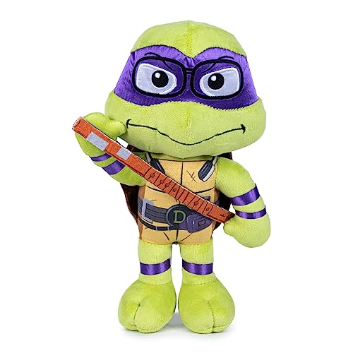 Famosa Softies - Peluche Donatello de las Tortugas Ninja, personaje de la película caos mutante, mide 30cm, con máscara morada y detalles, para regalar a niños y niñas de cualquier edad (760022775)