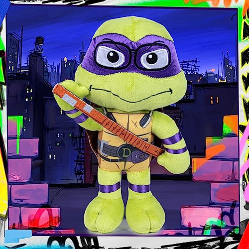 Famosa Softies - Peluche Donatello de las Tortugas Ninja, personaje de la película caos mutante, mide 30cm, con máscara morada y detalles, para regalar a niños y niñas de cualquier edad (760022775)