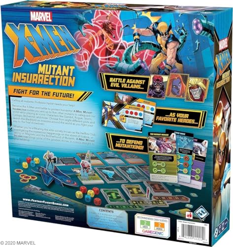 Fantasy Flight Games , X-Men Mutant Insurrection, Board Game, 1-6 Players, Ages 14+, 60-120 Minutes Playing Time