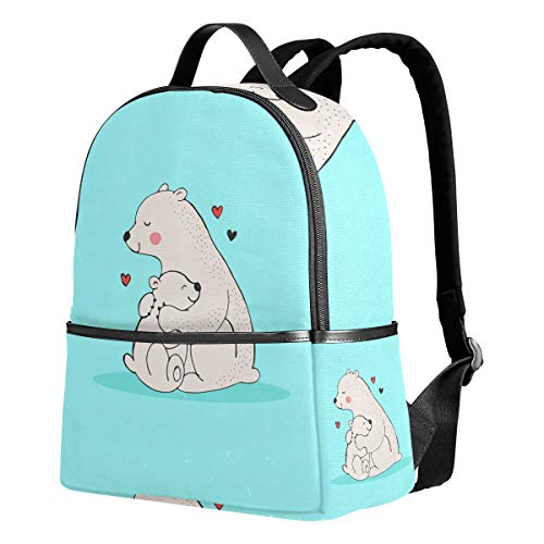 FANTAZIO Mochila para Viaje Polar Bear Family Love Daypack