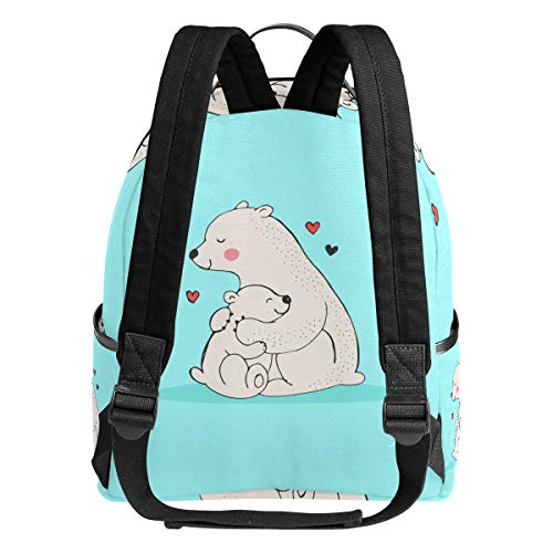 FANTAZIO Mochila para Viaje Polar Bear Family Love Daypack