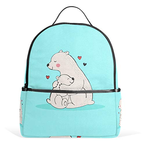 FANTAZIO Mochila para Viaje Polar Bear Family Love Daypack