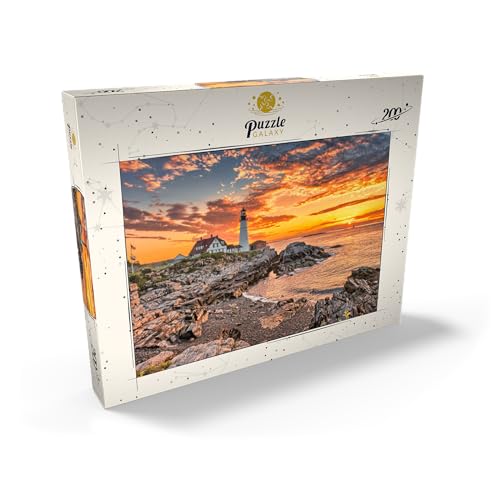 Faro De Portland Al Amanecer En Nueva Inglaterra, Maine, EE.UU. - Premium 200 Piezas Puzzles - Colección Especial MyPuzzle de Puzzle Galaxy