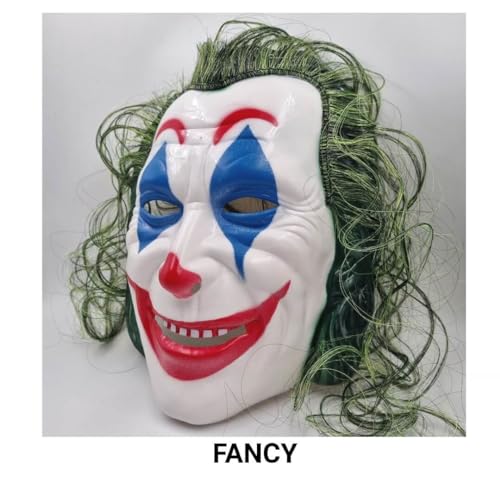 Fartoni Mascara Joker O Payaso Asesino. Careta Joker Halloween Con Pelo Verde. Mascaras Terror Para Halloween Sonrisa De Joker. Mascara Purga Halloween Terrorifica.