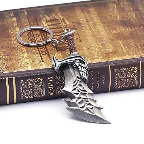 FEIDIAO God of War 4 Juego Llavero Kratos Llavero Kui Ye Axe Martillo Cuchillo Modelo Hombres Cosplay Coche Llave Chian (A)