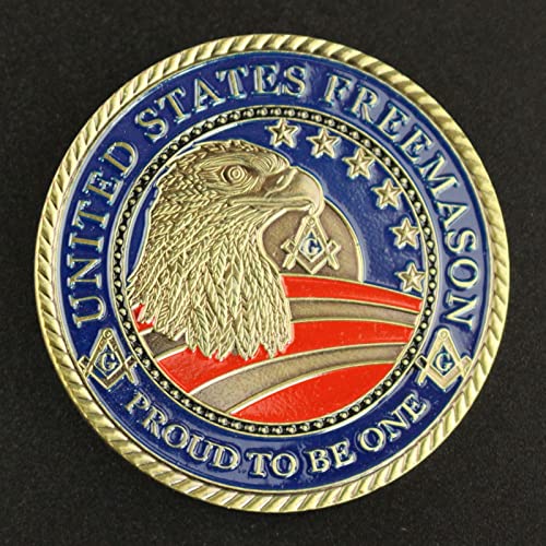 FENGJJ Moneda de Recuerdo de francmasón de los Estados Unidos, francmasón Militar defensores de la francmasón, Regalo Coleccionable, Moneda Conmemorativa chapada en Oro, Valor predeterminado