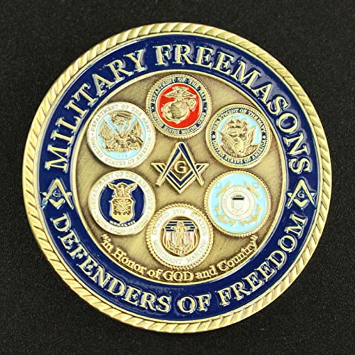 FENGJJ Moneda de Recuerdo de francmasón de los Estados Unidos, francmasón Militar defensores de la francmasón, Regalo Coleccionable, Moneda Conmemorativa chapada en Oro, Valor predeterminado