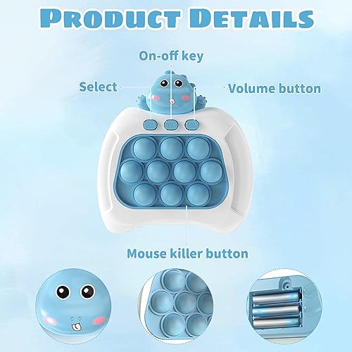 FENYW Bubble Sensory Fidget Toy, Juego de Empuje rápido, Pop It Fidget Juego sensorial electrónico, máquina de Juego de Rompecabezas, Consola de Juegos educativos para niños Adultos (Azul)