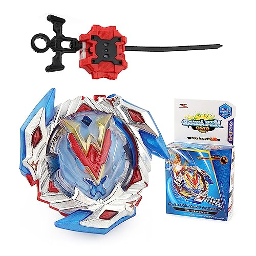 FENYW Juego de peonzas de combate, peonza de metal Fusion 4D Fusion modelo Metal Masters Speed con lanzador para Navidad, cumpleaños, peonza para niños a partir de 6 años (1 juego azul)