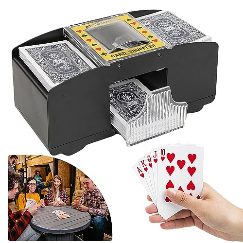 FENYW Mezclador automático de Cartas, Mezclador de Cartas Máquina Mezcladora de Barajador, Barajadores de Cartas, máquina barajadora eléctricapara UNO, Texas Hold'em, Juegos de Cartas caseros