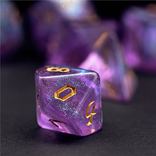 Feywild Whisper Dice Lila Dados Dados Lavanda Poliedral D&D Dados para Mazmorras y Dragones y Mesa RPG