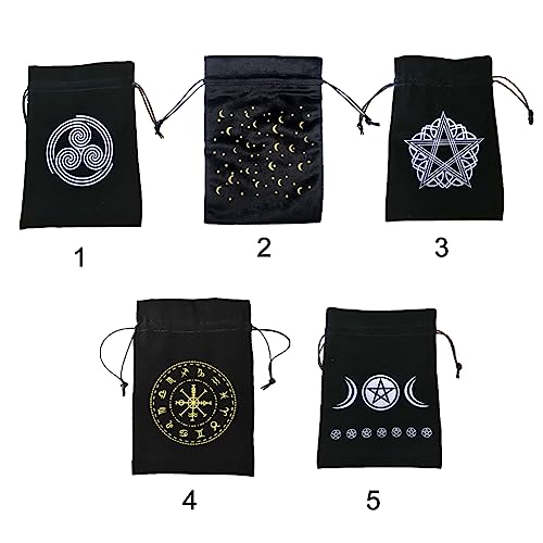 Fiacvrs Bolsa de Cartas Tarot | Bolsa de Almacenamiento de Joyas de Terciopelo | Bolsa de Almacenamiento Reutilizable | Bolsa de Almacenamiento para Almacenar Tarot, Cristal, Monedas(Estrella y Luna)