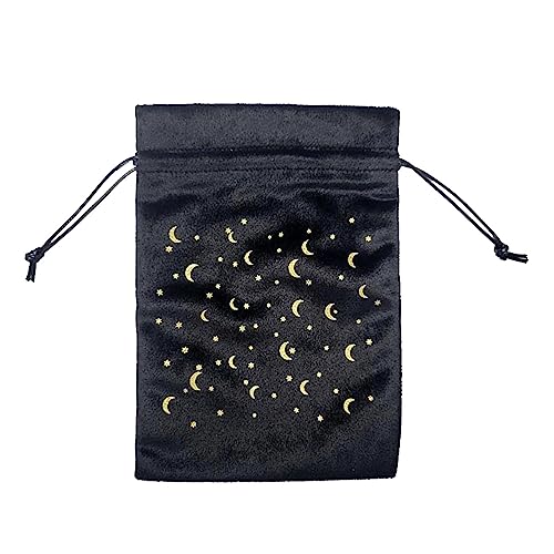 Fiacvrs Bolsa de Cartas Tarot | Bolsa de Almacenamiento de Joyas de Terciopelo | Bolsa de Almacenamiento Reutilizable | Bolsa de Almacenamiento para Almacenar Tarot, Cristal, Monedas(Estrella y Luna)