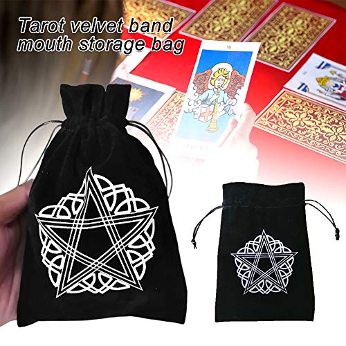 Fiacvrs Bolsa de Cartas Tarot | Bolsa de Almacenamiento de Joyas de Terciopelo | Bolsa de Almacenamiento Reutilizable | Bolsa de Almacenamiento para Almacenar Tarot, Cristal, Monedas(Estrella y Luna)