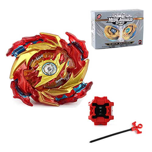 Ficho Battling Tops Spinning Top con regla de tracción bidireccional lanzador de rotación izquierda y derecha, juego de juguetes novedoso adecuado para niños B-174, talla única