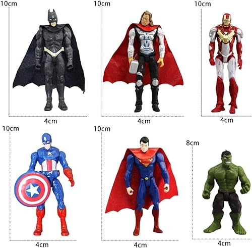 Figuras Marvel, 6PCS Figuras de acción de héroe Marvel Avengers, Figuras Decoración para Tartas Modelo, Cake Decorations para Niños,Figuras para Magdalenas, Coleccionables