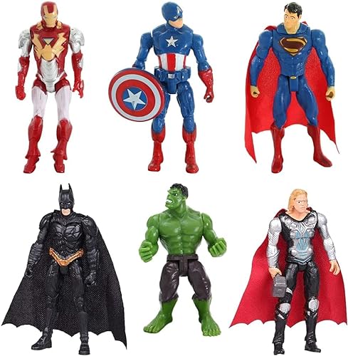 Figuras Marvel, 6PCS Figuras de acción de héroe Marvel Avengers, Figuras Decoración para Tartas Modelo, Cake Decorations para Niños,Figuras para Magdalenas, Coleccionables