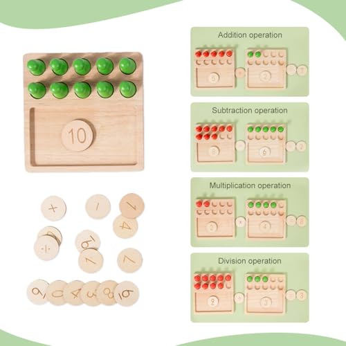 Fiotha Juguetes Matemáticos Montessori, Juguetes de Madera Juegos Matematicos, Montessori Juguetes de Madera Sumas y Restas hasta 20, Juegos Educativos Regalo Niña Niño 3 4 5 6 Años