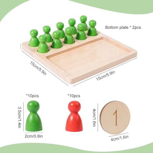 Fiotha Juguetes Matemáticos Montessori, Juguetes de Madera Juegos Matematicos, Montessori Juguetes de Madera Sumas y Restas hasta 20, Juegos Educativos Regalo Niña Niño 3 4 5 6 Años