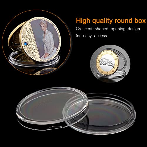 Fippy Cápsulas de Monedas, Caja de Colección de Monedas, Almacenamiento de Monedas para Coleccionistas de 18 mm, 21 mm, 25 mm, 27 mm, 30 mm (50 cápsulas de Monedas)