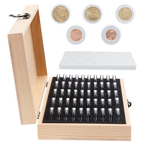 Fippy Cápsulas de Monedas, Caja de Colección de Monedas, Almacenamiento de Monedas para Coleccionistas de 18 mm, 21 mm, 25 mm, 27 mm, 30 mm (50 cápsulas de Monedas)