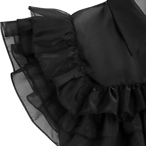 Firulab Miércoles Addams disfraz vestido niñas princesa vestido Halloween miércoles Addams disfraz niños niñas fiesta trajes carnaval vestir