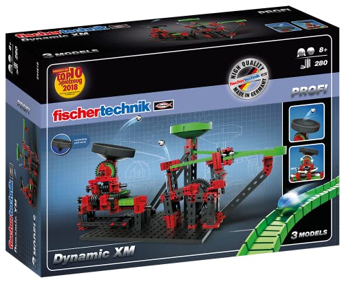 Fischertechnik Dynamic XM – Juego Educativo y Divertido de Construcción de Circuitos de Canicas y Trampolines con 280 Piezas.