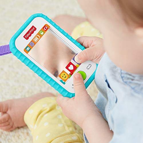 Fisher-Price móvil para hacer selfies con espejo y textura para moder, juguete +3 meses (Mattel GML96)